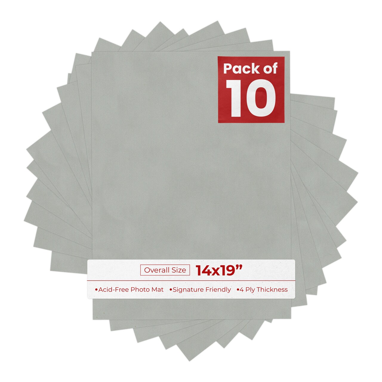 Light Grey Suede 14x19 Uncut Mat Board - Blank Sheets, No Opening